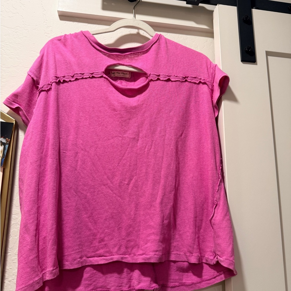 We The Free Fuchsia Short Sleeve Top